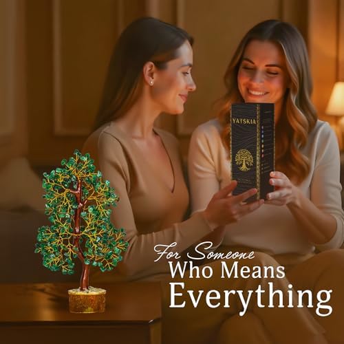 YATSKIA Green Aventurine Crystal Tree, Birthday Gifts for Women, Mom & Friends, Handmade Gem Tree of Life, Boho Room, Shelf & Office Desk Decor, House Warming Gifts - Image 4