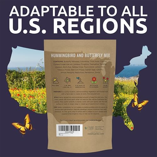 Bulk Wildflower Seeds Butterfly and Hummingbird Mix - 1 Pound Bag - Over 120,000 Open Pollinated Annual and Perennial Seeds - Image 7