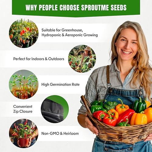 SproutMe Hot & Sweet Pepper Seeds for Planting, 15 Varieties, 750+ Seeds - Image 4
