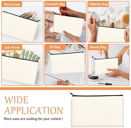 Legigo Blank Canvas Bags Zipper Pouch Makeup Bags Pencil Pouch Bulk - Image 5