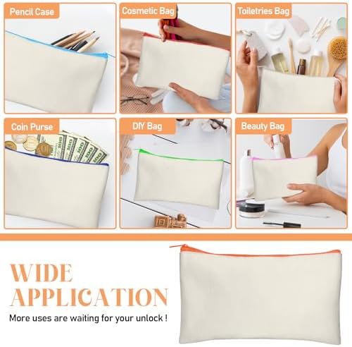 Legigo Blank Canvas Bags Zipper Pouch Makeup Bags Pencil Pouch Bulk - Image 5