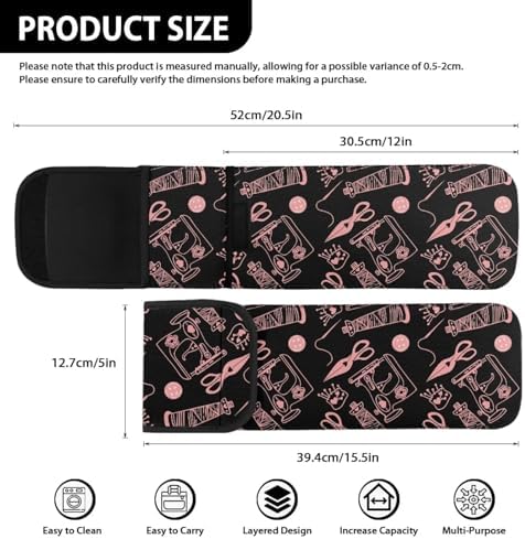 ZOUTAIRONG Curling Iron Cover Bag Heat Resistant Neoprene Universal Curling Iron Cover Sleeve Flat Iron Curling Wand Travel Case Pouch for Travel, Gym, or Home, 15 x 5 Inches Needlework Print - Image 3