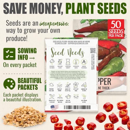 Seed Needs Thick Cayenne Pepper Seeds to Plant Vegetables - 10 Packs - Image 3