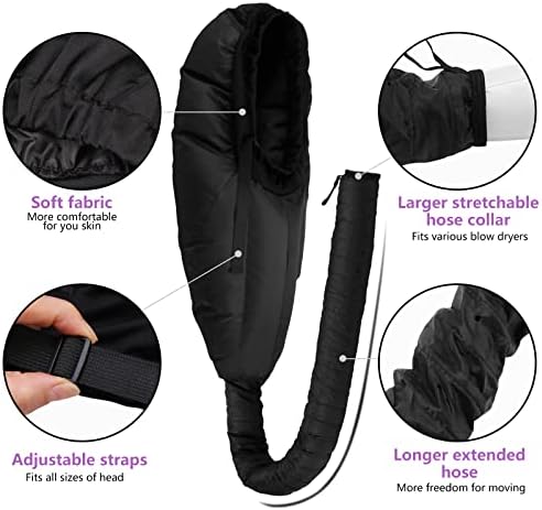 Upgraded Hooded Hair Dryer with Extra Large Adjustable Bonnet - Easy Styling, Curling and Deep Conditioning, with Portable Carrying Case (Black) - Image 5