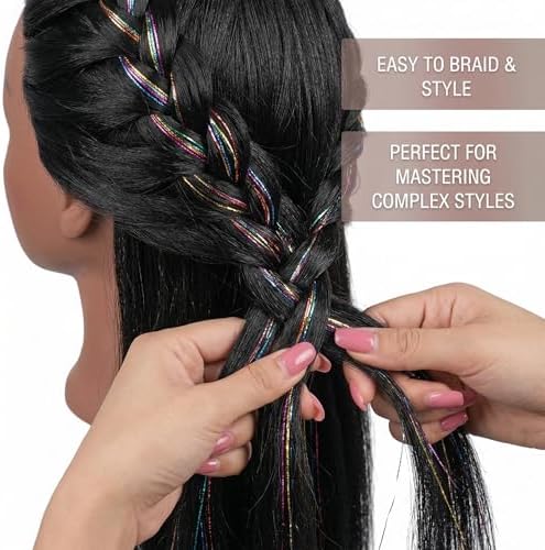 16 Inch 100% human hair mannequin head practice head for braiding - Image 3