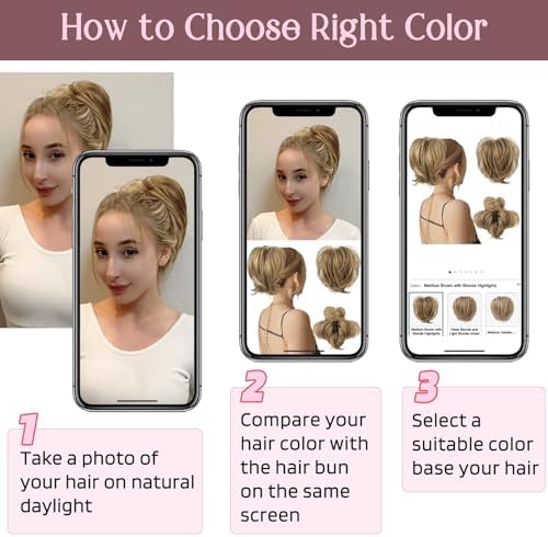 HOOJIH Messy Bun Hair Piece, Claw Clip in Straight Hair Bun 9 Inch Short Ponytail Extension with Bendable Metal Wire Hair Pieces for Women Fake Hair Bun DIY Styles - Wine Red - Image 4
