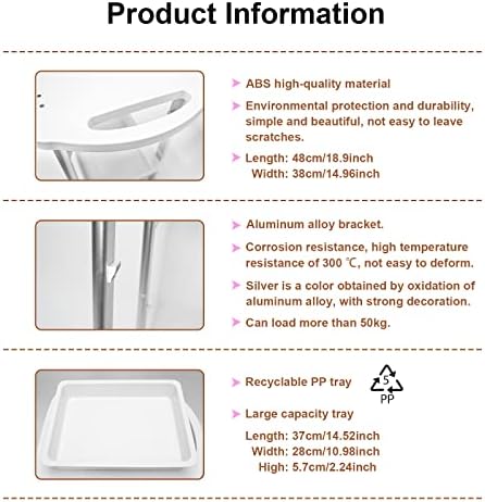 Elitzia Facial Trolley 4-Tier Rolling Spa Cart for Beauty Salon Silver - Image 5