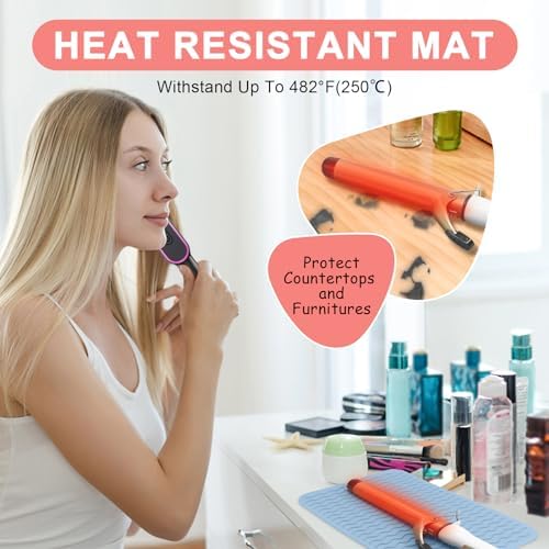 Suafrnut Plus Size Silicone Heat Resistant Mat for Hair Tools(12" x 9") - Image 2