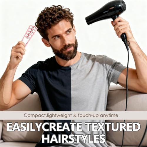 Texture Comb Wide-Tooth Hair Styling Comb for Root Lift,Pink - Image 5
