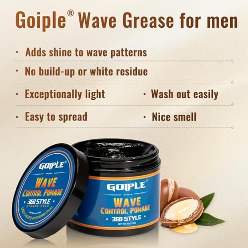 Wave Pomade 360 Greasy Pomade Wave Styler Brush Great for Wolfing, Boar Bristle Beard & Wave Brush for Barbers & Daily Use, Styling Set for Men 360 Easy Wash 360 Wave Training Hair Cream - Image 6