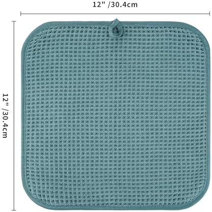Microfiber Waffle Face Towels, 4 Pieces, Soft, Absorbent, Fast Drying, Lint Free 430 GSM (Green) - Image 7