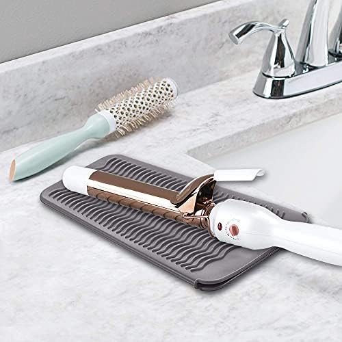Heat Resistant Mat for Curling Iron, Silicone Flat Iron Mat & Holder for Counter, Portable Travel Curling Iron Mat & Pocket for Hot Hair Styling Tools - Image 6