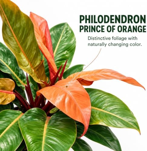 Philodendron Prince of Orange Live Plant in 2" Pot - Image 5
