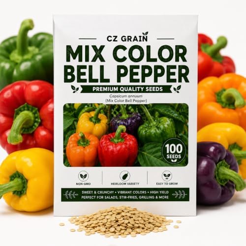 Bell Pepper Seeds for Planting | 100 Seeds | Colorful Sweet Pepper Mix by CZGrain