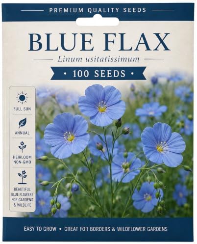 1,000 Blue Flax Seeds | Perennial Wildflower Seeds for Planting by CZGrain