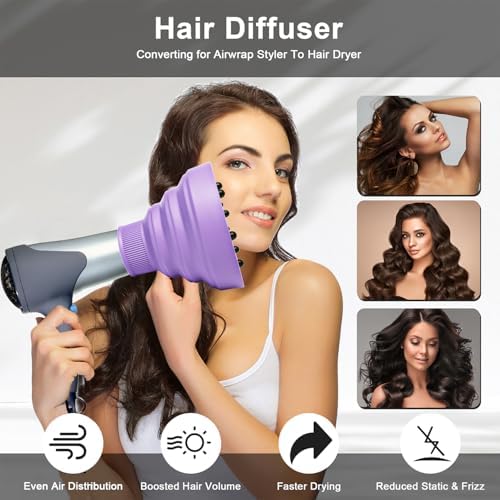 Universal Collapsible Hair Dryer Diffuser Attachment-Foldable Portable Travel and Easy Storage Fit Most Hair Dryers with Nozzle Diameter D-1.575Inch to 1.968 Inch (4-5cm)- Violet - Image 5