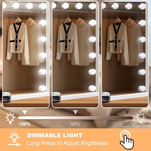 Moonee Vanity Mirror with Lights, Hollywood Lighted Makeup Mirror with 18 Dimmable Bulbs and 10X Magnification, 3 Colors Modes, Light Up Mirror, Gifts for Women, Girls,Dorm Room Essentials（32" x 24"） - Image 4
