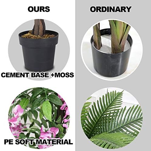 Goplus 6FT Ficus Artificial Tree, Fake Wisteria Tree in Nursery Pot, Greenery Faux Floor Plant, Tall Artificial Plants for Indoor Outdoor Bedroom Living Room Decor - Image 7