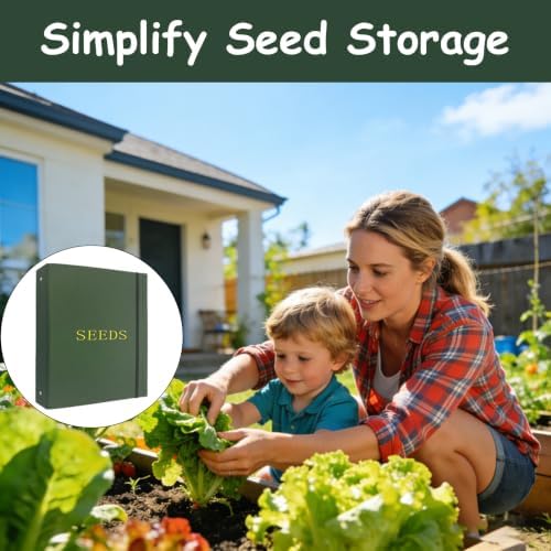 Seed Storage Organizer Binder,3 Ring Seed Packet Organizer with 100 Pockets - Image 7