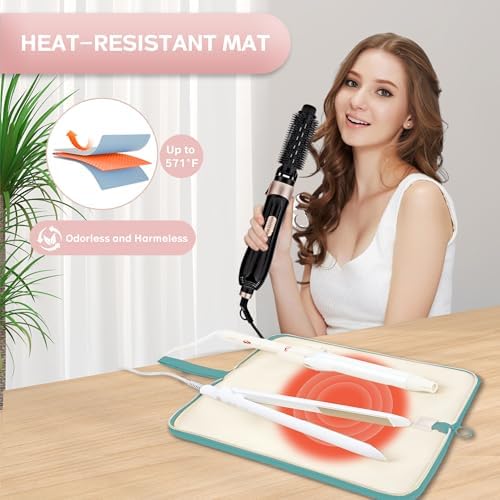 KarSyon Hair Tools Organizer Travel Case Hot Tool Heat Resistant Mat 2 in 1 - Image 2