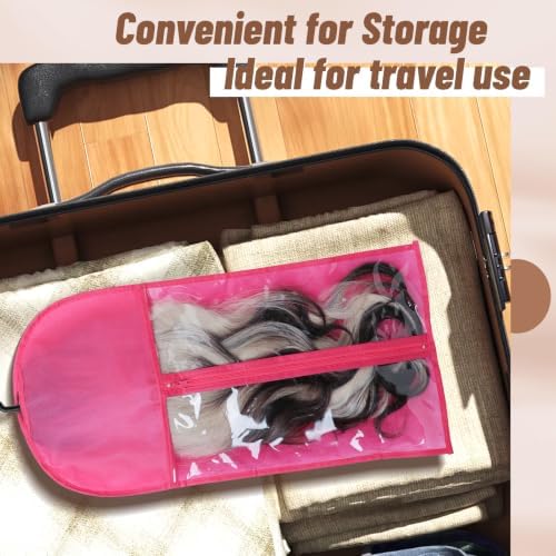 14PCS Wigs Storage Bags With Hanger, Dust-proof Wig Holder, Water-proof Wigs Rack & Organizer, Breathable Hair Extension Holder (14PCS Assorted Set in 2 Sizes & 2 Colors) - Image 7
