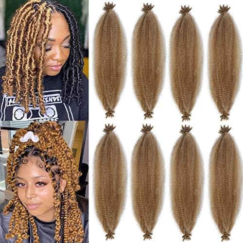 8 Packs Pre-Separated Springy Afro Twist Hair Suitable for Damaged Soft Locs Synthetic Marley Twist Braiding (27#, 18 Inch (Pack of 8)) by Celie