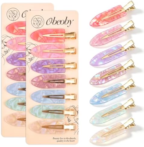 obeoby 14 Pcs No Crease Hair Clips For Women Girls Makeup Styling, 2.36 In by obeobyhairaccessories