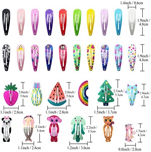 Hair Clips for Girls, Funtopia 100Pcs Snap Barrettes for Kids Teens Women - Image 5