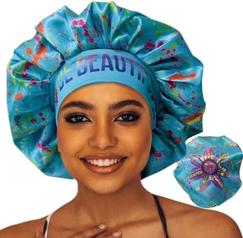 Discover reversible premium double layer silk satin sleeping bonnets designed for hair protection, moisture retention, and all-night comfort. Keep your hair healthy and frizz-free-blue by BeBeautifulExtension