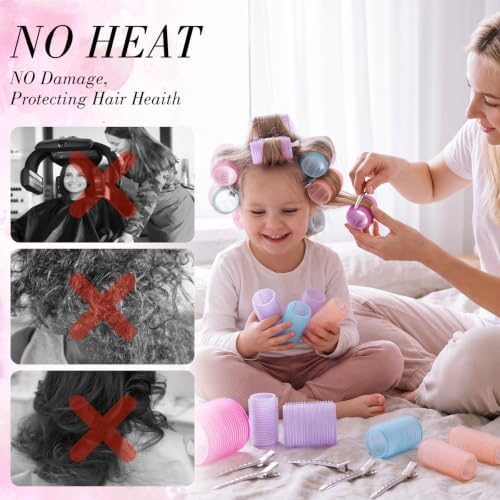Obeoby 4 Sizes Hair Rollers, Heatless Curlers Set for Women Accessories Styling Tools for Long Short Fine Thick Hair Waves Volume Bangs Gifts (Colorful) - Image 5