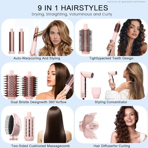 Dryhsip 9 in 1 Hair Styler & Wrap Air Curler, High-Speed Hair Tools - Image 4