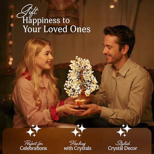 YATSKIA Citrine Crystal Tree of Life, Unique Gifts for Women, Mom & Sister, Handmade Gemstone Money Tree, Boho Room, Shelf & Office Desk Decor, Birthday Gifts - Image 5