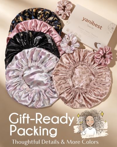 YANIBEST Adjustable Satin Bonnet with No Damage Hair Scrunchie - Image 7