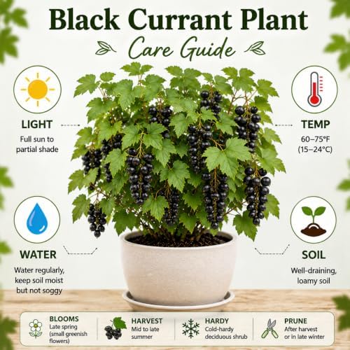 Black Currant Bush Live Plant, Hardy Fruiting Berry Bushes, 1 Year Old - Image 3