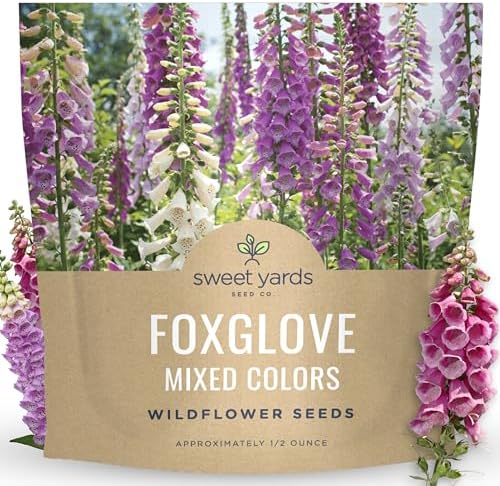 Foxglove Mixed Colors - Large 1/2 Ounce Packet - 125,000 Flower Seeds for Planting - Digitalis purpurea by SweetYards