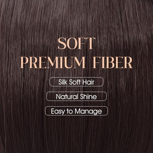 Rich Choices Hat Wigs for Women,Black Baseball Cap with Hair Extensions for Women,Short Bob Hairstyle Caps with Straight Synthetic Hair Attached Adjustable Baseball Cap Wig 6 Inch-Dark Brown Hair - Image 3