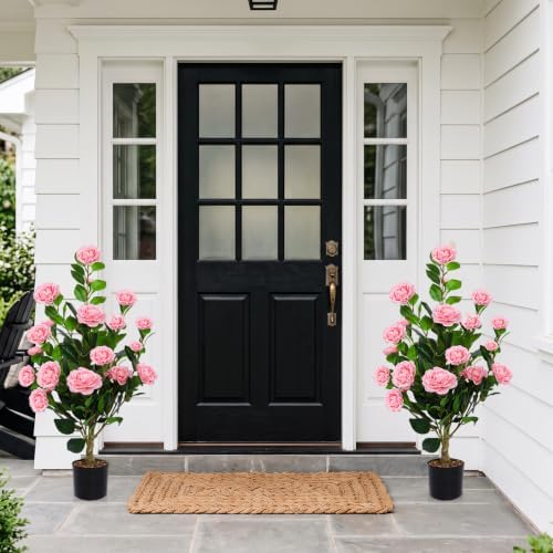 2 Pack Artificial Camellia Trees with Potted (Pink Flowers) - Image 5