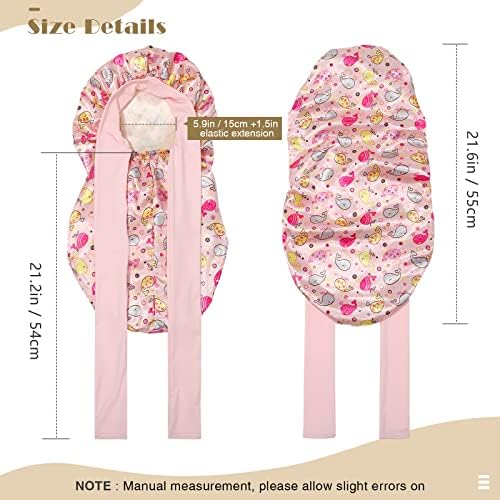AWAYTR Kids Bonnets for Girls - Satin Long Hair Braid Bonnet for Sleeping - Image 2