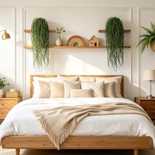 4 Pcs Fake Hanging Plants, 36" Artificial Hanging Grass Plants Greenery Vines UV Resistant Faux Trailing Plants for Indoor Outdoor Wall Shelf Porch Boho Home Patio Decor(Green) - Image 7