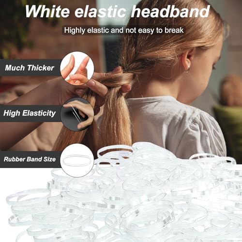 Elastic Hair Rubber Bands, 2000 PCS Soft Ponytail Elastics Holders Small Hair Ties for Blond Kids Baby Girls Toddler Infants Hair No Crease Damage No Hurt Thin Easy to dismantle Mini TPU Tie (Clear) - Image 4