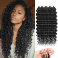 Human Crochet Hair for Black Women 18 Inch 120g Miracle Knots Hair Deep Wave Feather Crochet Human Hair Bundles Invisible Boho Crochet Hair Extensions Natural Black by Unknown