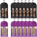 12PCS Wig Bags With Hanger - Hair Extension Holder for Multiple Wigs - Organizer (6PCS Black & 6PCS Purple) by AIHOPESTO
