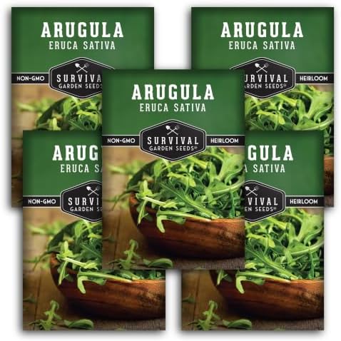 Arugula Seeds for Planting - Survival Garden Seeds (5 Pack) by SurvivalGardenSeeds