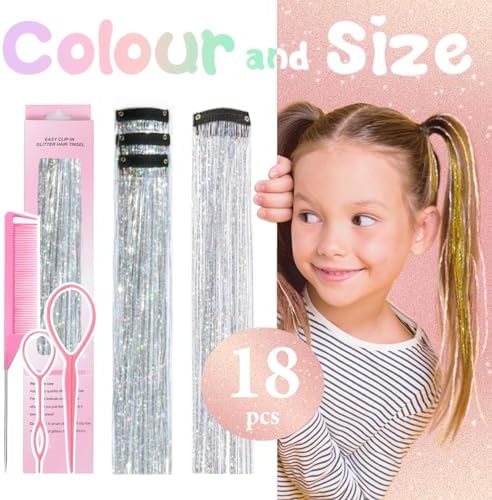 Hair Tinsel Clip in Silver Fairy Hair Tinsel Kit - Image 3