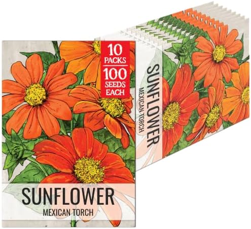 Seed Needs Mexican Sunflower Seeds to Plant Cut Flowers - 10 Packs by SeedNeeds