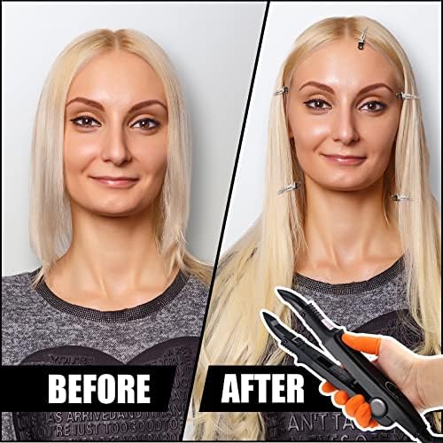 Lothee K Tip Hair Extensions Kit with Heat Iron Finger Protector, Black - Image 5