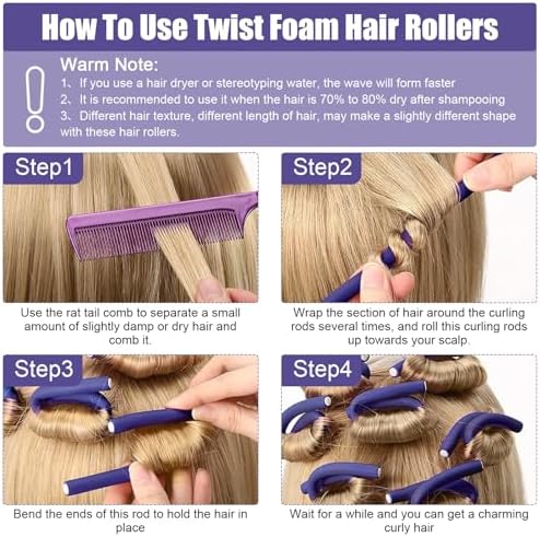30Pcs Heatless Hair Curlers 7”x0.55“ Flexi Rods for Short Medium Long Hair - Image 5