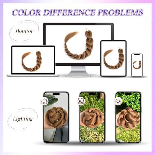 Getgal 24 inch Purple Braids Ponytail Hair Pre Braiding Hair with Tie Synthetic Purple Hair Extensions for Halloween Costume Cosplay（24inch Ponytail #6） - Image 5