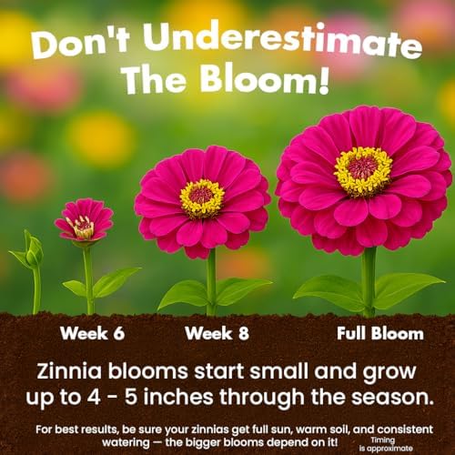 NatureZ Edge Zinnia Seeds for 2026 Planting Outdoors, Over 550 Flower Seeds, 4g, Non GMO Made in USA, Bulk Semillas De Flores para Sembrar, Dahlia Mix, Easy to Grow Zinnia Seed Mix - Image 6