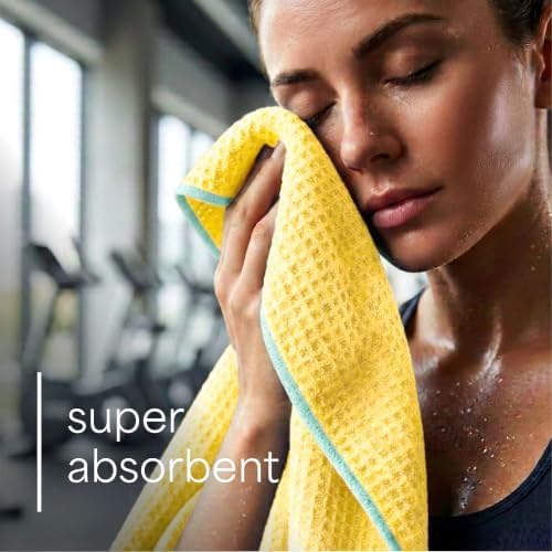 S&T INC. Microfiber Gym Towels, 3 Pack, 16" x 27", Honeycomb Pastels - Image 2